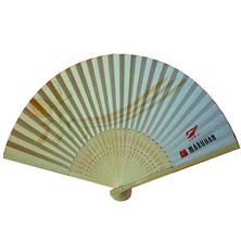 Hand held folding bamboo fan